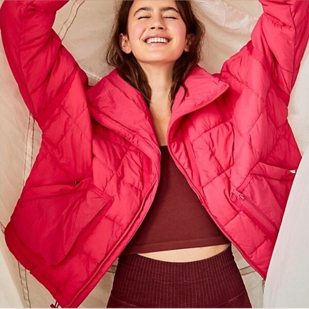 Free People Movement|| Penny Packable Pink Puffer Coat Size Large